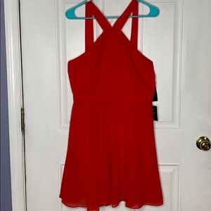 *NEW* Red Lulus Halter Neck Skater Dress